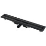 Водоотводящий желоб ALCAPLAST APZ101BLACK-750 с порогами для перфорированной решетки, черный матовый, низкий, горизонтальный сток