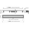 Водоотводящий желоб ALCAPLAST APZ18-950M SIMPLE с порогами из нержавеющей стали, для перфорированной решетки