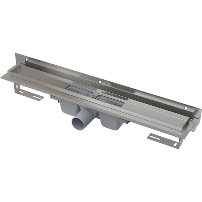 Водоотводящий желоб с порогами ALCAPLAST FLEXIBLE APZ4-950 для перфорированной решетки и воротником к стене