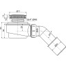 Выпускной комплект ALCAPLAST AG210252150 для душевого поддона, хромированный пластик